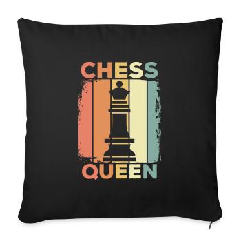 Schach - Sofakissenbezug 45 x 45 cm - Schwarz - Vorne