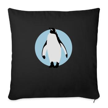 pinguin_032013_b_3c - Housse de coussin décorative 45 x 45 cm - noir - Devant