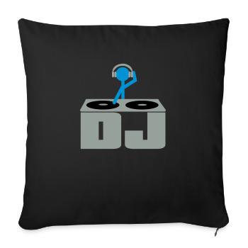 DJ - Sofa pillowcase 17,3'' x 17,3'' (45 x 45 cm) - black - Front