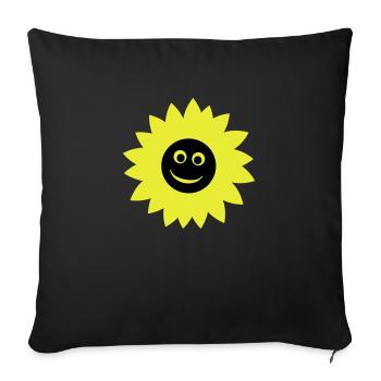 hélianthe - Housse de coussin décorative 45 x 45 cm - noir - Devant