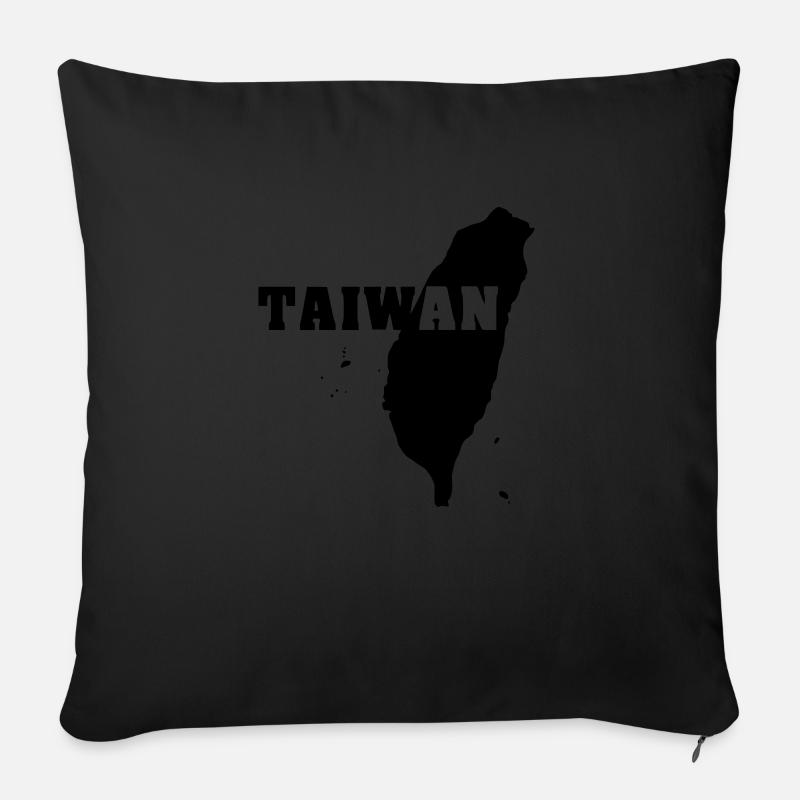 Taiwan (ID: 002004) - Housse de coussin décorative 45 x 45 cm - noir