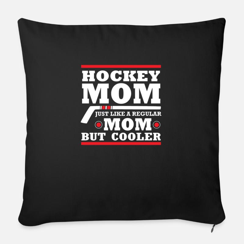 Hockey-Mamma-cooles Mutter-Geschenk - Sofakissenbezug 45 x 45 cm - Schwarz
