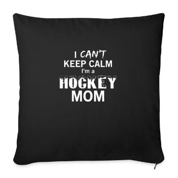 Hockey-Mamma-lustiges Mutter-Geschenk - Sofakissenbezug 45 x 45 cm - Schwarz - Vorne