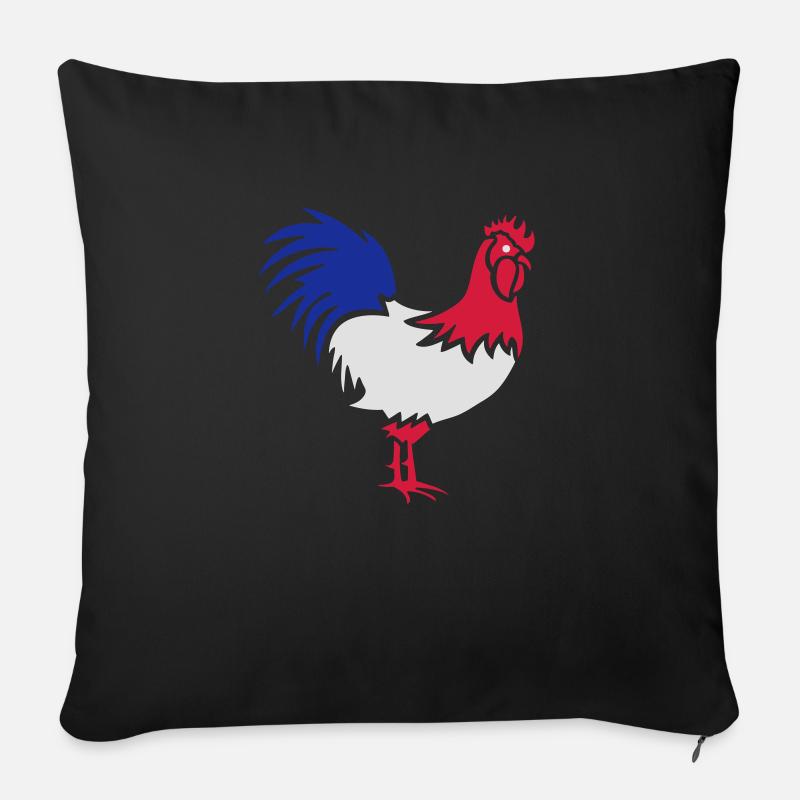 Hahn Frankreich - Sofakissenbezug 45 x 45 cm - Schwarz
