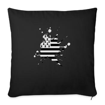 Tache drapeau Bretagne 2 - Housse de coussin décorative 45 x 45 cm - noir - Devant