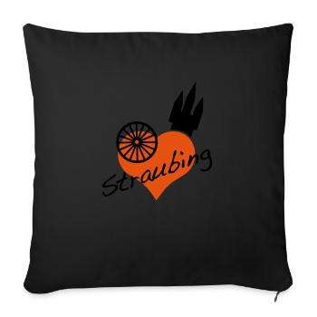 Straubing - Sofakissenbezug 45 x 45 cm - Schwarz - Vorne