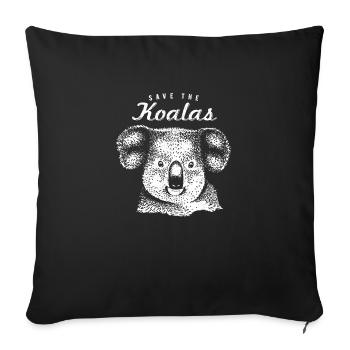 Save The Koalas White - Sofa pillowcase 17,3'' x 17,3'' (45 x 45 cm) - black - Front