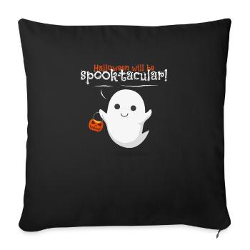 halloween ghost fantôme d'halloween - Housse de coussin décorative 45 x 45 cm - noir - Devant