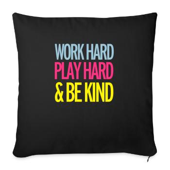 Work Hard - Housse de coussin décorative 45 x 45 cm - noir - Devant