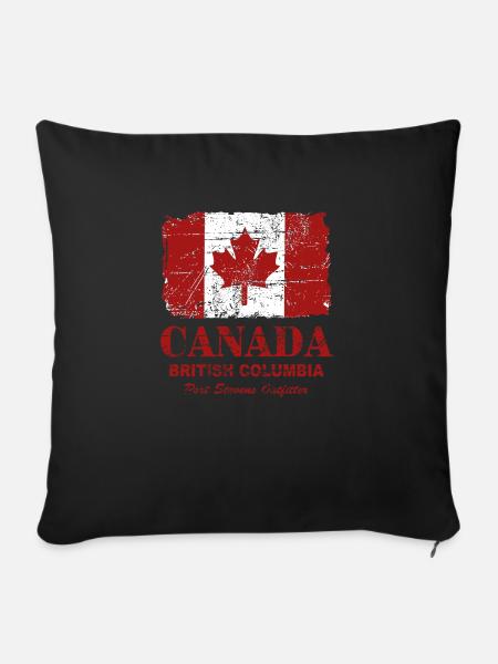 Canada Flag - Vintage Look - Sofakissenbezug 45 x 45 cm - Schwarz