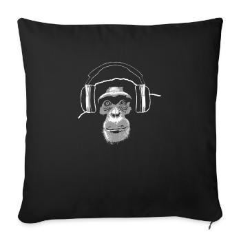 Schimpanse - Chimpanzee - Music - Sofakissenbezug 45 x 45 cm - Schwarz - Vorne