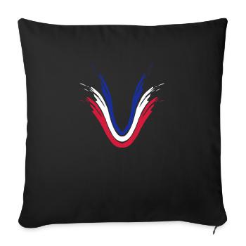 origine fan coups de pinceau france drapeau couleur - Housse de coussin décorative 45 x 45 cm - noir - Devant