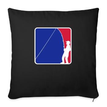 blue red logo angler sport silhouette clipart hobb - Sofa pillowcase 17,3'' x 17,3'' (45 x 45 cm) - black - Front