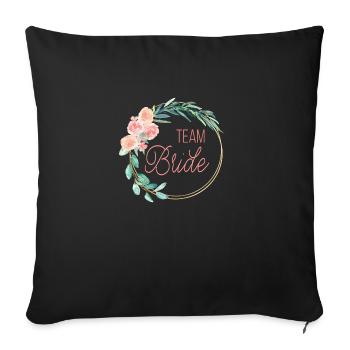 (spring_wreath_team_bride) - Sofa pillowcase 17,3'' x 17,3'' (45 x 45 cm) - black - Front