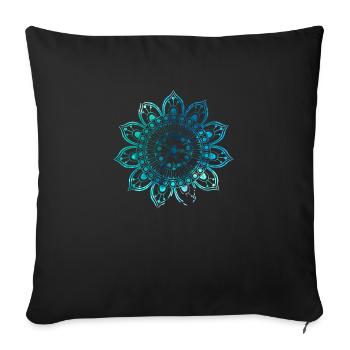 Mandala - blue - Sofa pillowcase 17,3'' x 17,3'' (45 x 45 cm) - black - Front