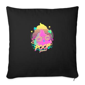 Poop Power - Sofa pillowcase 17,3'' x 17,3'' (45 x 45 cm) - black - Front