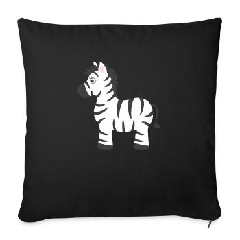 zebra - Sofa pillowcase 17,3'' x 17,3'' (45 x 45 cm) - black - Front