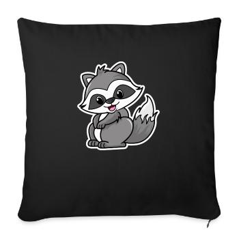 racoon - Sofa pillowcase 17,3'' x 17,3'' (45 x 45 cm) - black - Front