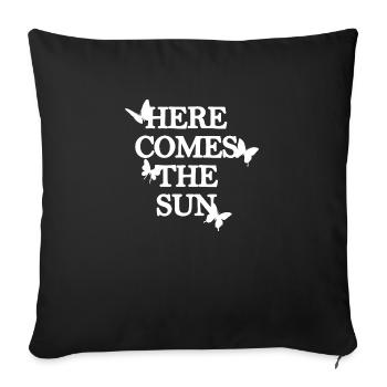 Here comes the sun white - Sofa pillowcase 17,3'' x 17,3'' (45 x 45 cm) - black - Front