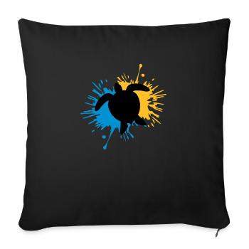 Blob de gouttes de tortue - Housse de coussin décorative 45 x 45 cm - noir - Devant