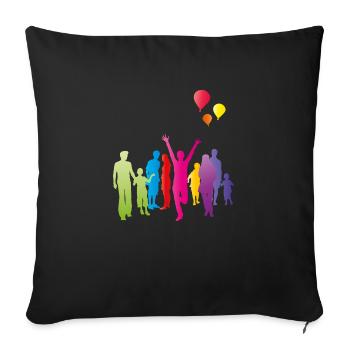 lets go party - Housse de coussin décorative 45 x 45 cm - noir - Devant
