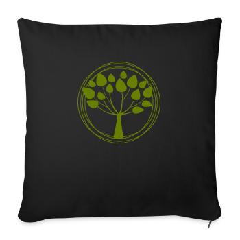 tree of Life - Sofa pillowcase 17,3'' x 17,3'' (45 x 45 cm) - black - Front