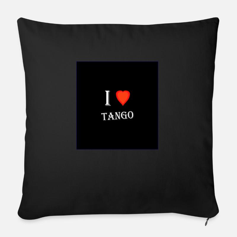 I Love Tango - Housse de coussin décorative 45 x 45 cm - noir