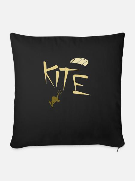 Kite Surfen - Sofakissenbezug 45 x 45 cm - Schwarz