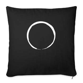 Circle round pattern abstract symbol vector motif - Sofa pillowcase 17,3'' x 17,3'' (45 x 45 cm) - black - Front