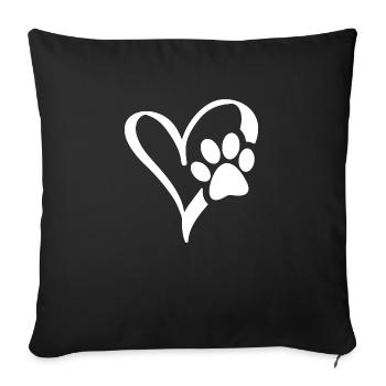 Coeur de pattes - Housse de coussin décorative 45 x 45 cm - noir - Devant