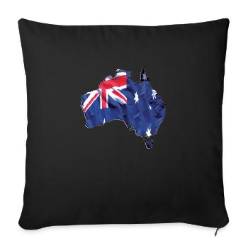 Real Australia Flag - Flag Map - Sofa pillowcase 17,3'' x 17,3'' (45 x 45 cm) - black - Front