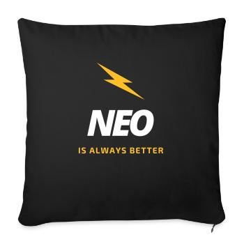 NEO « Is always better » - Housse de coussin décorative 45 x 45 cm - noir - Devant