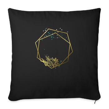 Frame Gold Rose Abstract Hexagon Hexagon - Sofa pillowcase 17,3'' x 17,3'' (45 x 45 cm) - black - Front