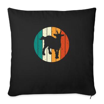 Coole Retro Vintage Ziegenziegen - Sofakissenbezug 45 x 45 cm - Schwarz - Vorne