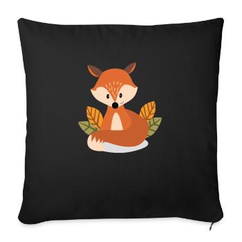 Fox - Sofa pillowcase 17,3'' x 17,3'' (45 x 45 cm) - black - Front