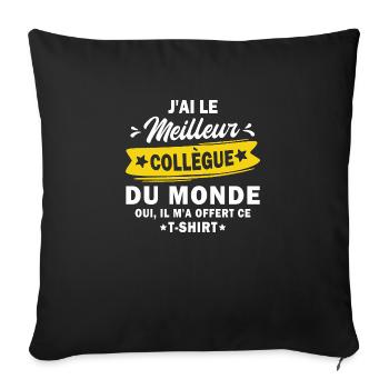 j'ai le meilleur collègue du monde - Housse de coussin décorative 45 x 45 cm - noir - Devant