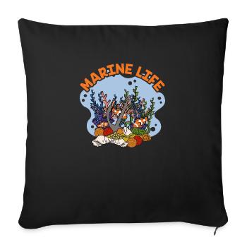 Marine Life by The Manzanita's - Sofa pillowcase 17,3'' x 17,3'' (45 x 45 cm) - black - Front