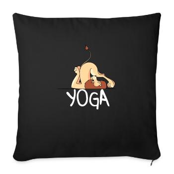 Yoga Funny Buddha Saying Joga Man Buddhism - Sofa pillowcase 17,3'' x 17,3'' (45 x 45 cm) - black - Front