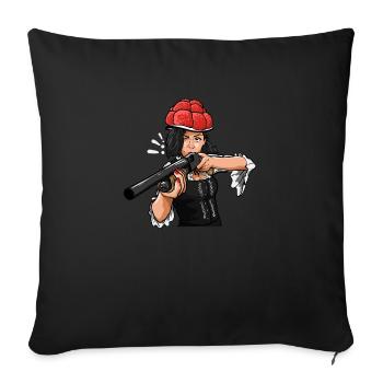 Bollenhut Gift for a Black Forest Woman - Sofa pillowcase 17,3'' x 17,3'' (45 x 45 cm) - black - Front