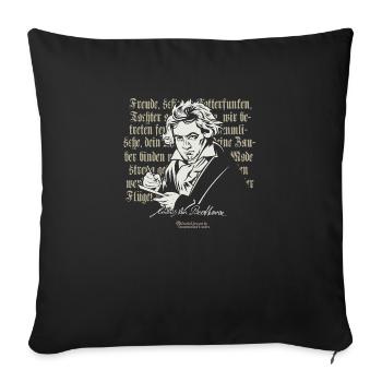 Beethoven 9. Symphonie Ode an die Freude - Sofakissenbezug 45 x 45 cm - Schwarz - Vorne