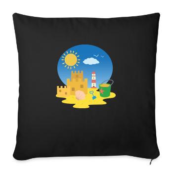 Sandburg sur la plage - Housse de coussin décorative 45 x 45 cm - noir - Devant