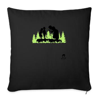Hansel and Gretel in the Witch Forest - Sofa pillowcase 17,3'' x 17,3'' (45 x 45 cm) - black - Front