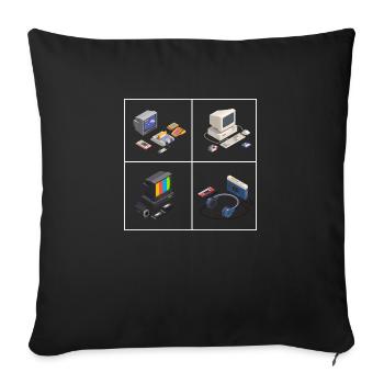Never forget 90s 90s Never forget gift - Sofa pillowcase 17,3'' x 17,3'' (45 x 45 cm) - black - Front