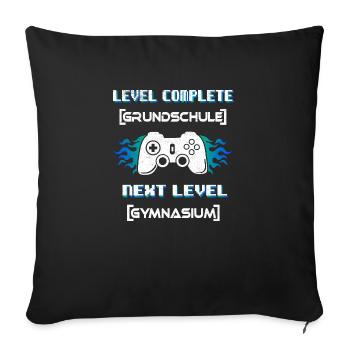 Enrollment in high school 5th grade gamer - Sofa pillowcase 17,3'' x 17,3'' (45 x 45 cm) - black - Front