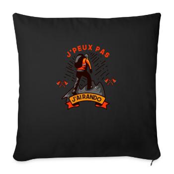 J'peux pas j'ai rando - Housse de coussin décorative 45 x 45 cm - noir - Devant