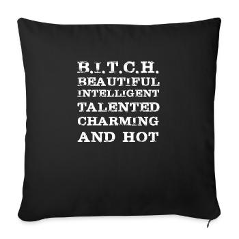 Cooler Spruch - Sofakissenbezug 45 x 45 cm - Schwarz - Vorne