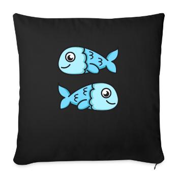 Zodiac sign Pisces - Sofa pillowcase 17,3'' x 17,3'' (45 x 45 cm) - black - Front