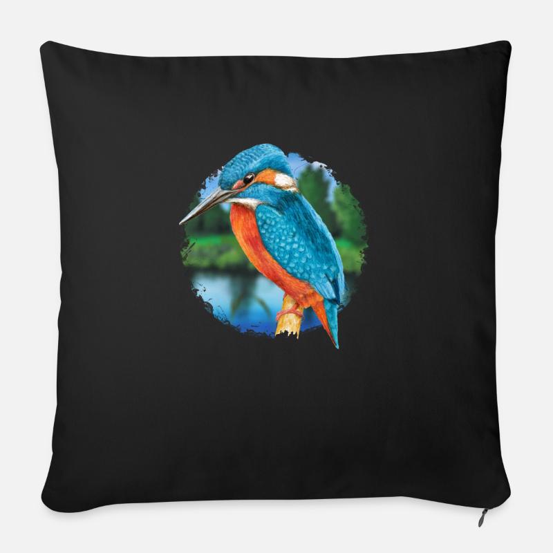 Eisvogel - Sofakissenbezug 45 x 45 cm - Schwarz