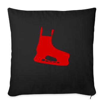 Patin à glace rouge - Housse de coussin décorative 45 x 45 cm - noir - Devant