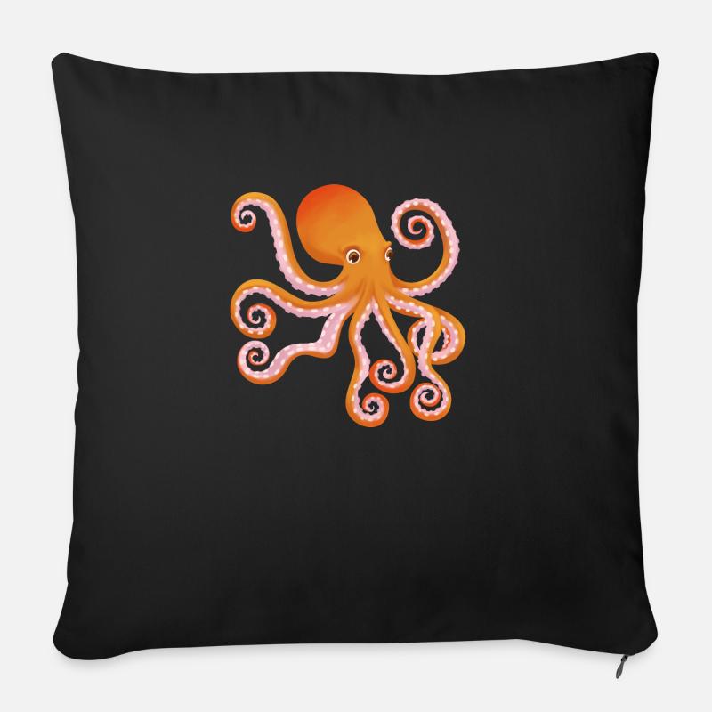 Octopus Octopus - Housse de coussin décorative 45 x 45 cm - noir
